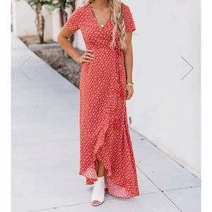 Red Floral Maxi Dress